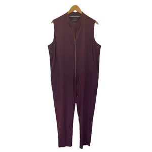 WILDFANG‎ The Empower Coverall Jumpsuit Sz XL Overdyed Purple Denim sleeveless